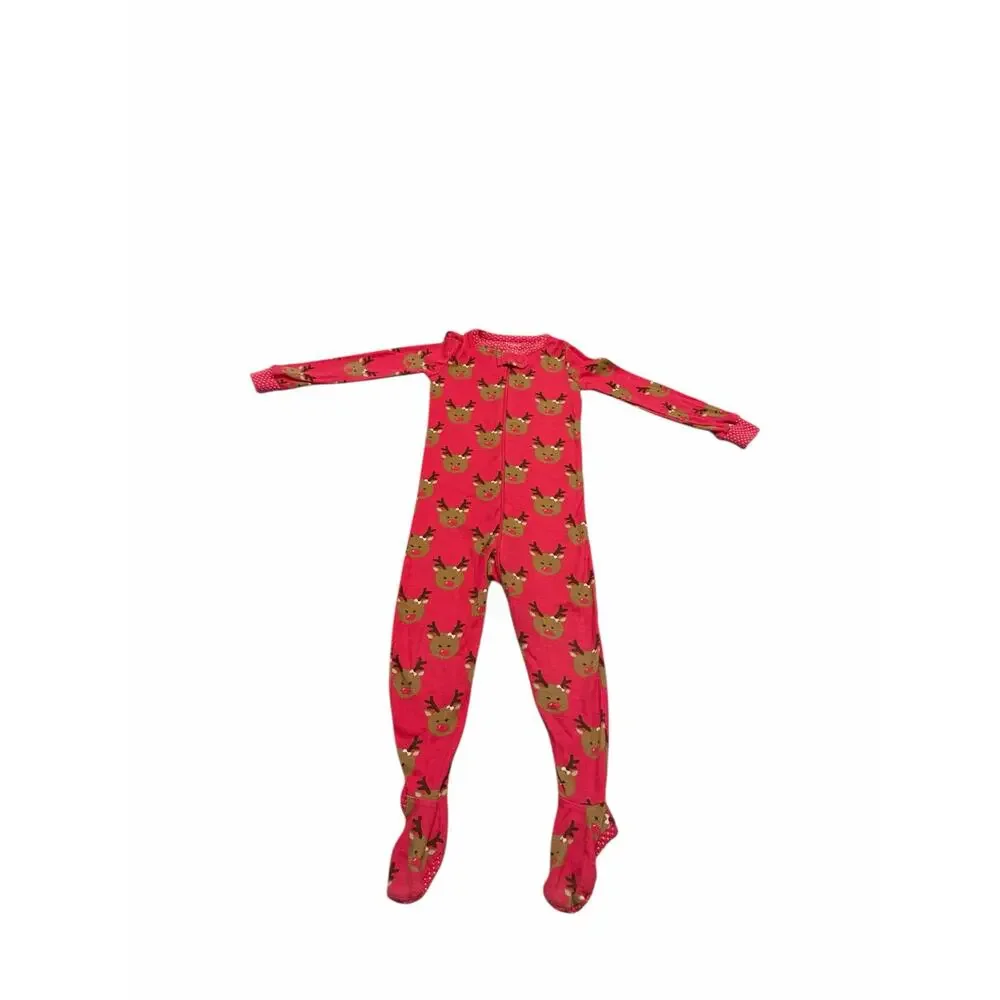 The Children's Place Baby 2T Reindeer Print Long Sleeve Stretchie One Piece